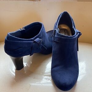 Coach and Four Navy Suede Heeled Ankle Booties